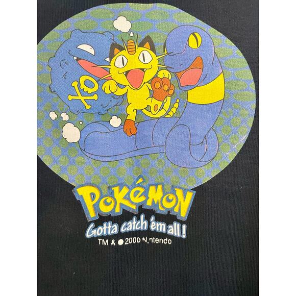 Vintage Y2K Pokémon 2000 Meowth Euro Shirt Adult Medium - Picture 4 of 5